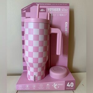 Hydrapeak Voyager 40z tumblr - LIMITED EDITION Cotton Pink Checkered